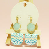 95508, ZIG-ZAG PRINT GEOMETRIC CLAY RUBBER EARRING