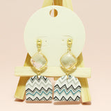 95510, ZIG-ZAG PRINT GEOMETRIC CLAY RUBBER EARRING