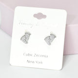 95529, FOOTPRINT PAVE RHINESTONE STUD EARRING