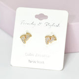 95529, FOOTPRINT PAVE RHINESTONE STUD EARRING