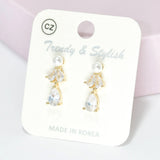 95538, PEARL WITH CUBIC ZIRCONIA EARRING