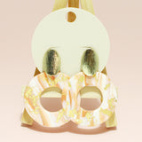 95551, GOLD GLITTER ACCENT ROUND CLAY RUBBER EARRING