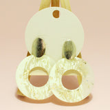 95551, GOLD GLITTER ACCENT ROUND CLAY RUBBER EARRING