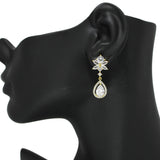 95565, TEARDROP CUBIC ZIRCONIA ACCENT DANGLE EARRING