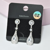 95569, CUBIC ZIRCONIA ACCENT DANGLE EARRING