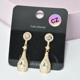 95569, CUBIC ZIRCONIA ACCENT DANGLE EARRING