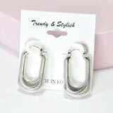 95582, TEXTURED GEOMETRIC PIN CATCH EARRING