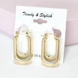 95582, TEXTURED GEOMETRIC PIN CATCH EARRING