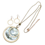 95592, ROUND ABALONE LONG PENDANT NECKLACE