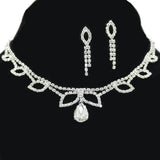 95605, TEARDROP CHARM PAVE RHINESTONE CHOKER NECKLACE