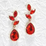 95638, TEARDROP RHINESTONE ACCENT EVENING EARRING, WEDDING, BRIDAL, PROM