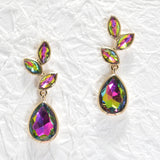 95638, TEARDROP RHINESTONE ACCENT EVENING EARRING, WEDDING, BRIDAL, PROM