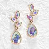 95638, TEARDROP RHINESTONE ACCENT EVENING EARRING, WEDDING, BRIDAL, PROM