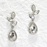 95638, TEARDROP RHINESTONE ACCENT EVENING EARRING, WEDDING, BRIDAL, PROM