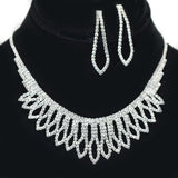95641, PAVE RHINESTONE ACCENT NECKLACE SET, WEDDING, BRIDAL, PROM