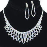 95641, PAVE RHINESTONE ACCENT NECKLACE SET, WEDDING, BRIDAL, PROM