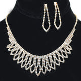 95641, PAVE RHINESTONE ACCENT NECKLACE SET, WEDDING, BRIDAL, PROM