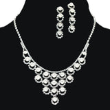 95642, PEARL & RHINESTONE ACCENT NECKLACE SET, WEDDING, BRIDAL, PROM