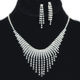 95644, PAVE RHINESTONE ACCENT NECKLACE SET, WEDDING, BRIDAL, PROM