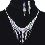 95644, PAVE RHINESTONE ACCENT NECKLACE SET, WEDDING, BRIDAL, PROM