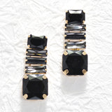 95659, RECTANGLE RHINESTONE EVENING EARRING