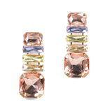 95659, RECTANGLE RHINESTONE EVENING EARRING