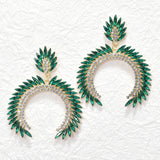 95677, OVERSIZED HORN RHINESTONE EVENING EARRING