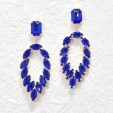 95680, MARQUISE RHINESTONE ACCENT EVENING EARRING, WEDDING, BRIDAL, PROM