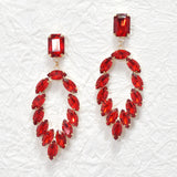 95680, MARQUISE RHINESTONE ACCENT EVENING EARRING, WEDDING, BRIDAL, PROM