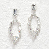 95680, MARQUISE RHINESTONE ACCENT EVENING EARRING, WEDDING, BRIDAL, PROM