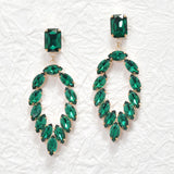 95680, MARQUISE RHINESTONE ACCENT EVENING EARRING, WEDDING, BRIDAL, PROM