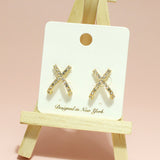 95690, X-ACCENT PAVE RHINESTONE POST EARRING