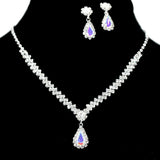 95692, TEARDROP RHINESTONE ACCENT NECKLACE SET