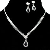 95692, TEARDROP RHINESTONE ACCENT NECKLACE SET