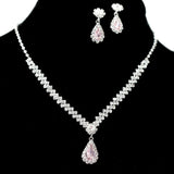 95692, TEARDROP RHINESTONE ACCENT NECKLACE SET