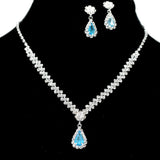 95692, TEARDROP RHINESTONE ACCENT NECKLACE SET