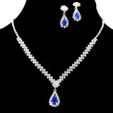 95692, TEARDROP RHINESTONE ACCENT NECKLACE SET