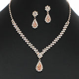 95692, TEARDROP RHINESTONE ACCENT NECKLACE SET