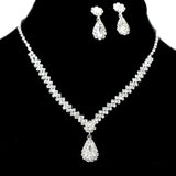 95692, TEARDROP RHINESTONE ACCENT NECKLACE SET