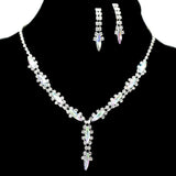 95693, MARQUISE RHINESTONE ACCENT NECKLACE SET, WEDDING, BRIDAL, PROM