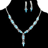 95693, MARQUISE RHINESTONE ACCENT NECKLACE SET, WEDDING, BRIDAL, PROM