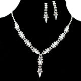 95693, MARQUISE RHINESTONE ACCENT NECKLACE SET, WEDDING, BRIDAL, PROM