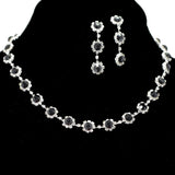 95694, ROUND RHINESTONE ACCENT NECKLACE SET, WEDDING, BRIDAL, PROM