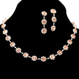 95694, ROUND RHINESTONE ACCENT NECKLACE SET, WEDDING, BRIDAL, PROM