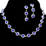95694, ROUND RHINESTONE ACCENT NECKLACE SET, WEDDING, BRIDAL, PROM