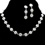 95694, ROUND RHINESTONE ACCENT NECKLACE SET, WEDDING, BRIDAL, PROM