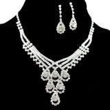 95697, PAVE RHINESTONE ACCENT NECKLACE SET, WEDDING, BRIDAL, PROM