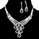 95697, PAVE RHINESTONE ACCENT NECKLACE SET, WEDDING, BRIDAL, PROM