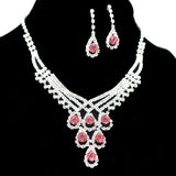 95697, PAVE RHINESTONE ACCENT NECKLACE SET, WEDDING, BRIDAL, PROM
