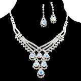 95697, PAVE RHINESTONE ACCENT NECKLACE SET, WEDDING, BRIDAL, PROM